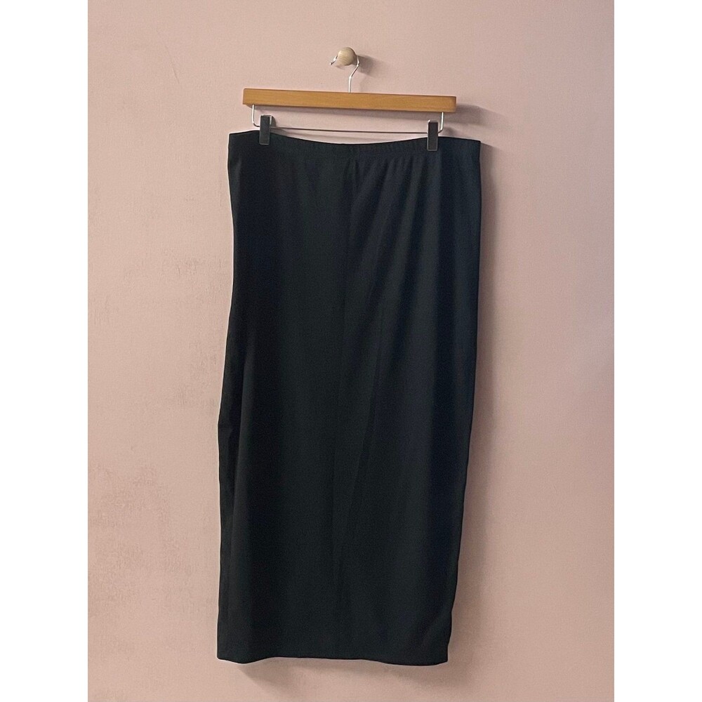 SHEIN Curve Black Ribbed Midi Skirt Size 2XL